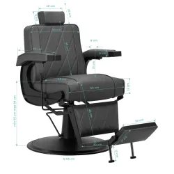 Бръснарски стол Hair System BM88066 - сив с черна основа 
