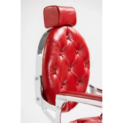 Бръснарски стол Mack silver red